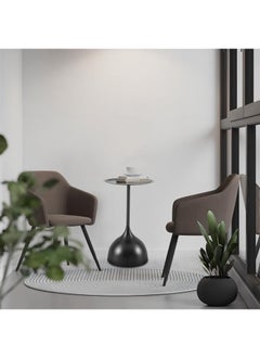 Y&D Small Side Table, Metal Side Table Set of 2, Round Side Table with Screw Connections, Small End Tables for Narrow Areas, Small Tables for Living Rooms, Bedrooms, Cafeterias and Outdoors  - Image 3