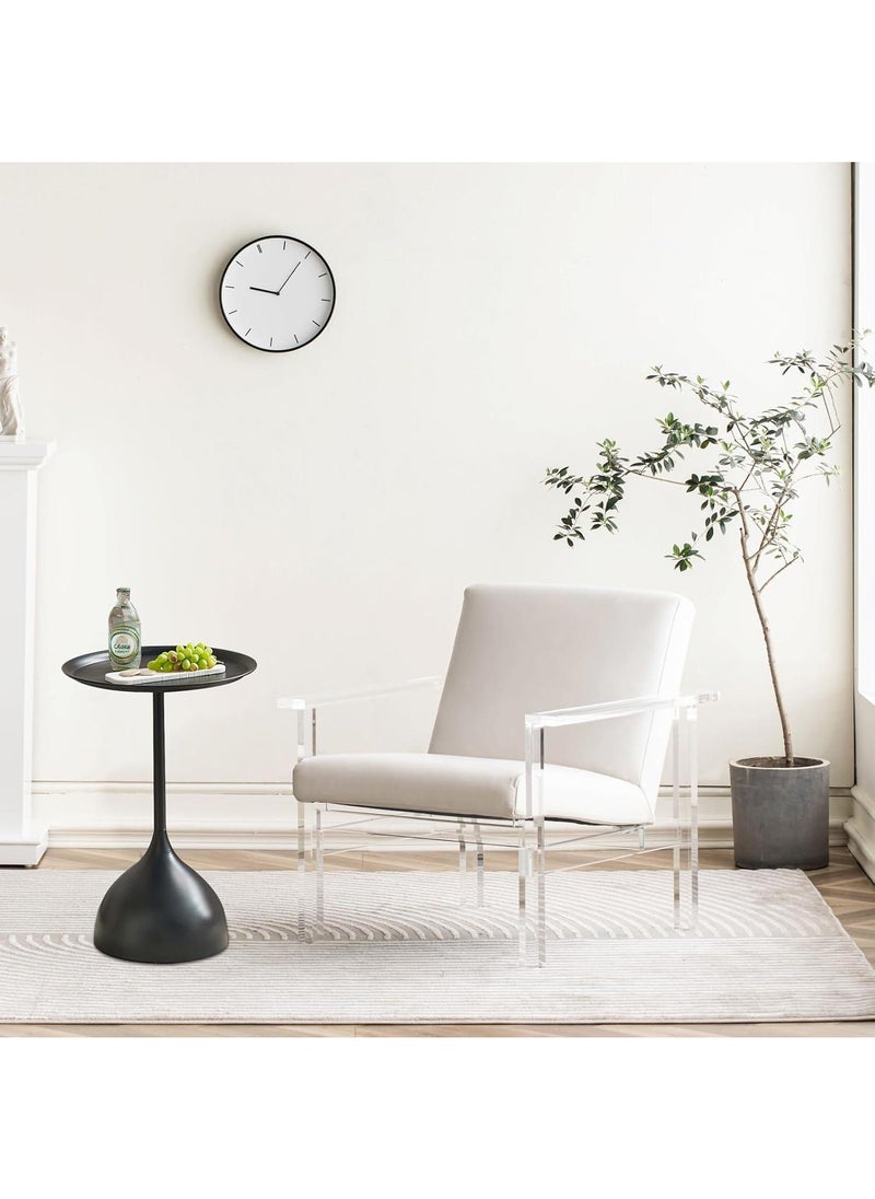 Y&D - Small Side Table, Metal Side Table Set of 2, Round Side Table with Screw Connections, Small End Tables for Narrow Areas, Small Tables for Living Rooms, Bedrooms, Cafeterias and Outdoors - Image 1