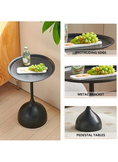 Y&D Small Side Table, Metal Side Table Set of 2, Round Side Table with Screw Connections, Small End Tables for Narrow Areas, Small Tables for Living Rooms, Bedrooms, Cafeterias and Outdoors  - Image 5