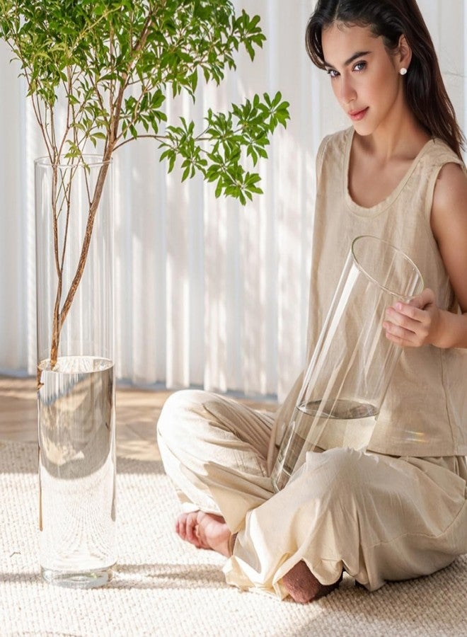 Liotww Acrylic Cylinder Clear Vases, Tall Large Plastic Flower Vase for Bouquet, Unbreakable Hurricane Vases Set of 3 for Centerpieces (D 6", D 4.8", D 4" + 2 Holder) - Image 4