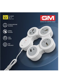 ELTRAZONE GM 4+1 G-Hoop Spike Guard with C & A Type USB-Master Switch,Indicator, Safety Shutter, 1.8 Mtr Wire with Overload Protection 3 International sockets & 2 USB Port 1 C Type 1 A Type 3.1A…  - Image 5