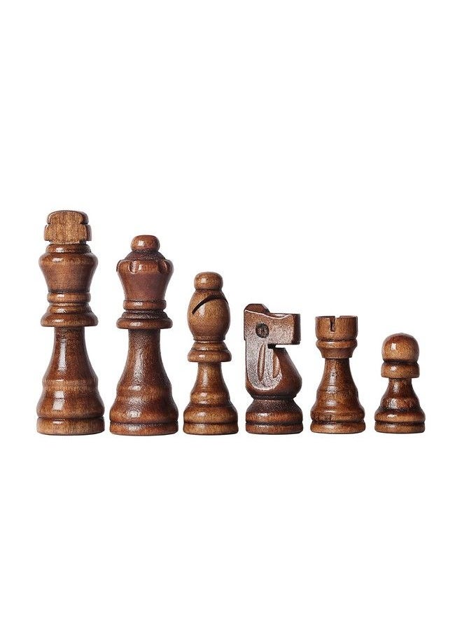 FUN+1 TOYS! قطع شطرنج خشبية فقط مع حقائب تخزين نمط ستاونتون قطع شطرنج خشبية لبطولة الشطرنج الداخلية/الخارجية. متوافقة مع أي مجموعة شطرنج تشمل الملك والملكة وقطع الشطرنج الأخرى  - Image 5