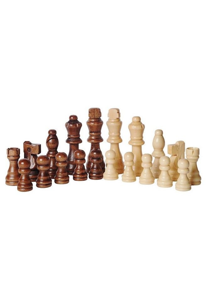 FUN+1 TOYS! قطع شطرنج خشبية فقط مع حقائب تخزين نمط ستاونتون قطع شطرنج خشبية لبطولة الشطرنج الداخلية/الخارجية. متوافقة مع أي مجموعة شطرنج تشمل الملك والملكة وقطع الشطرنج الأخرى  - Image 3
