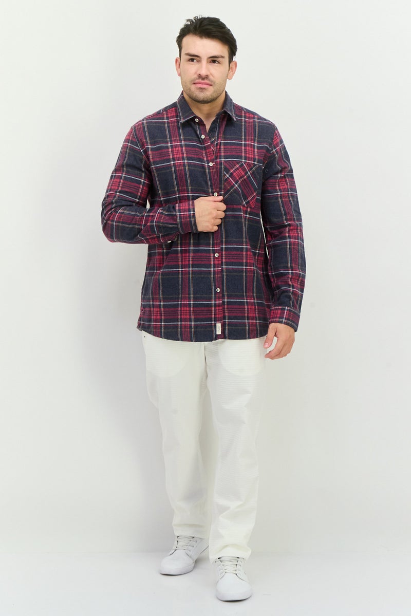 Civil Society Men Regular Fit Plaid Long Sleeves Casual Shirt, Dusty Navy - Image 4