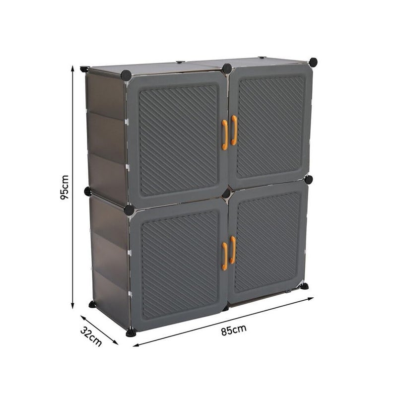 Kienlix Shoe Cabinet Shoe Storage Organizer for Entryway Portable Shoe Rack SpaceSaving Shoe Rack Narrow Plastic Shoe Rack MultiLayer Shoe Rack Storage Compartment at The top 6 Tier 4 Door - Image 2