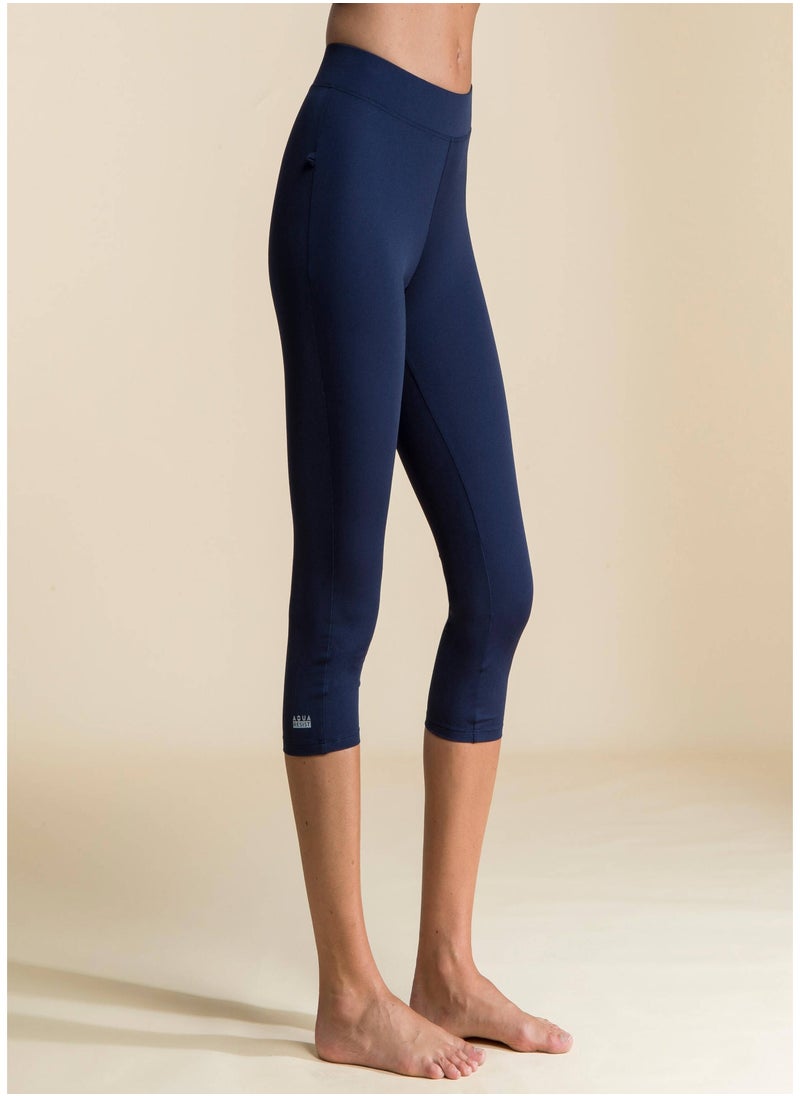 NABAIJI NABAIJI by DECATHLON, Women Swimming Leggings Una Durable & Chlorine-Resistant Navy Blue  - Image 2