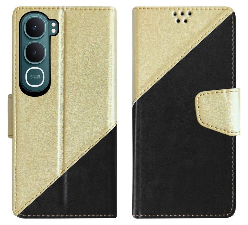 SBMS Flip Cover for Vivo Y31 5G 2025 Back Cover Case with Magnatic Closure | Inbuilt Stand | Card & Money Pocket (MultiBlack) - Image 1