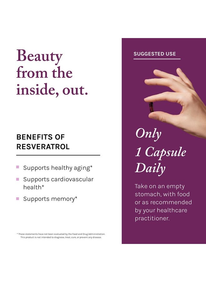 ReserveAge Nutrition - Reserveage Beauty Resveratrol Plus+ 1000 mg - Rapid-Release Resveratrol Capsules with Quercetin for Immune System, Brain Health & Cellular Health - Gluten-Free & Vegan - 30 Veggie Capsules - Image 1