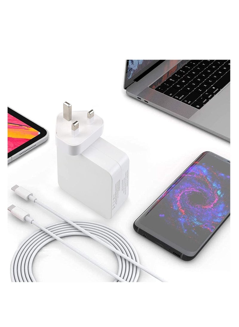 Generic - Macbook Pro Charger 96W Usb-C Power Adapter For Macbook Pro Air 13 14 15 16 Inch Mac Book Retina M2 M1 2022 2021 2020 2019 2018 2017 2016 Usb-C To C Fast Charging Charger For IPad Pro/All USB C Device - Image 1