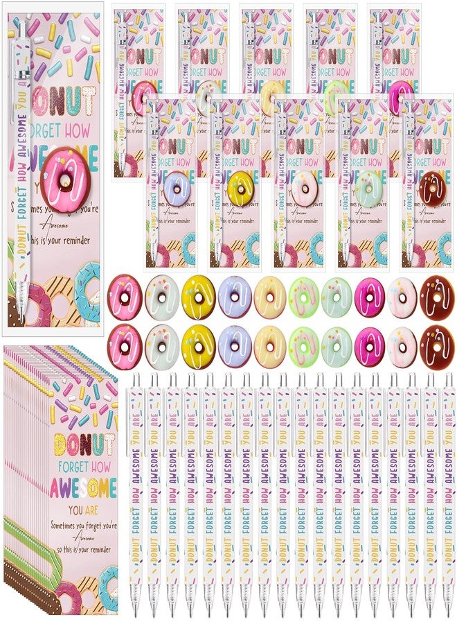 TecUnite 40 Sets Donuts Gifts Bulk Graduation Employee Coworker Appreciation Team Inspirational Donuts Pen Stress Ball Awesome Card Nurse Teacher Volunteer Funny Office Staff Gifts - Image 1
