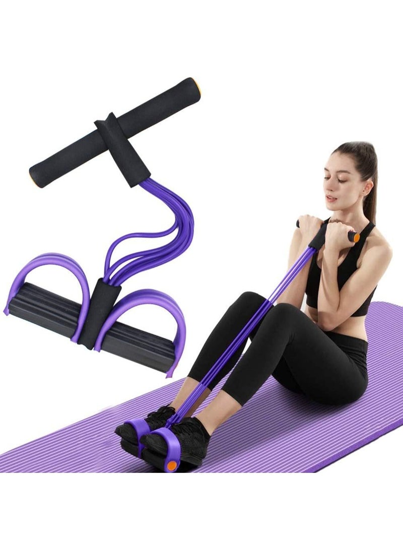 6 Tube Pedal Resistance Band Set, Tension Rope for Full Body Workout, Perfect for Abdomen, Arms, Legs and Waist, Effective Fat Burning, Muscle Toning and Stretching, Portable and Durable Fitness Equipment,Black and Purple - Image 1
