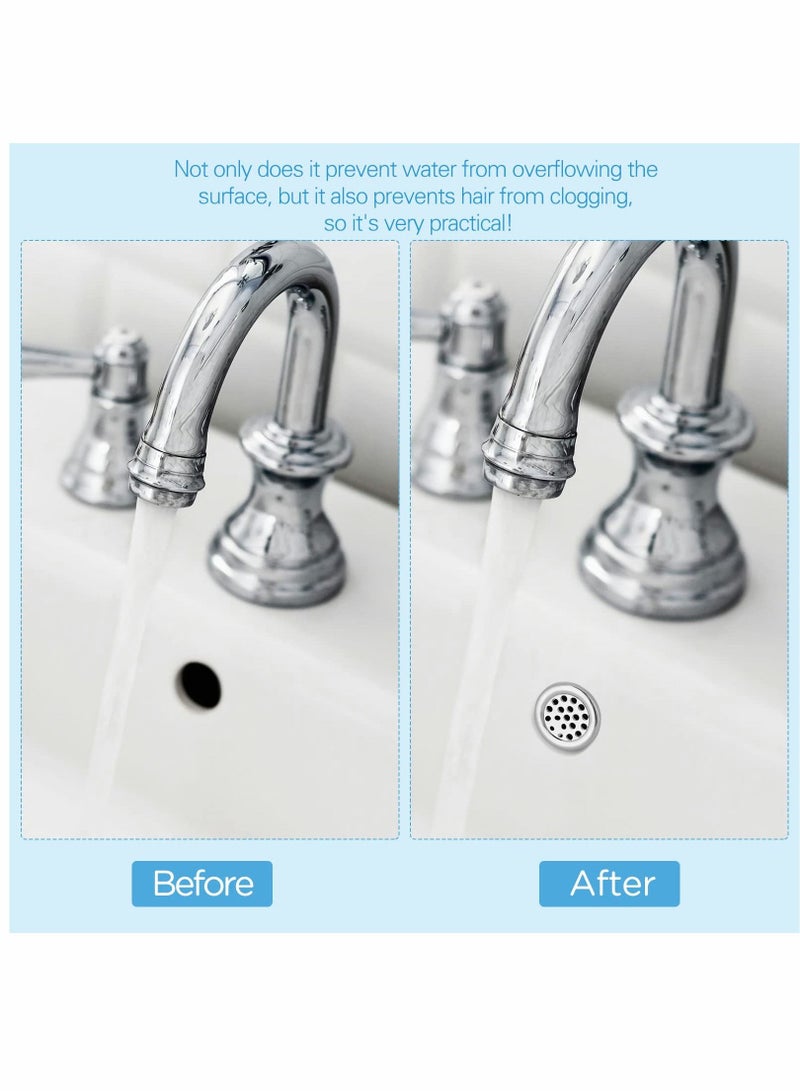 Y&D Sink Overflow Ring, KASTWAVE Kitchen Bathroom Hole Round Cover Basin Trim Drain Cap Insert in Spares, 30mm Silver (4 Pieces Mesh-Type)  - Image 4