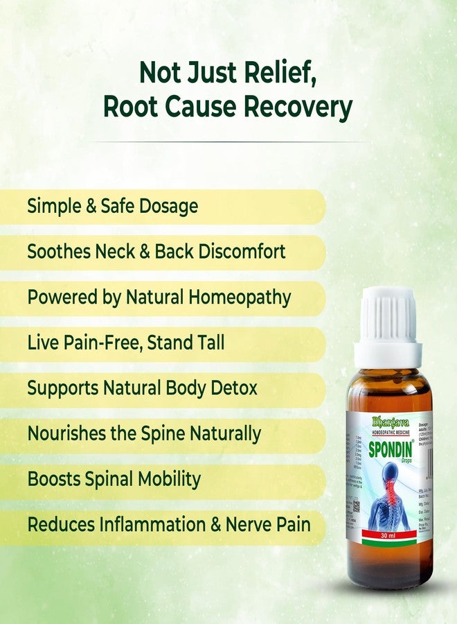 Bhargava Phytolab Spondin Drops Advanced Fast Neck Pain Relief,Effective Homeopathic Remedy for Numbness, Stiffness & Shoulder Pain 30Ml* 4 Pack - Image 5