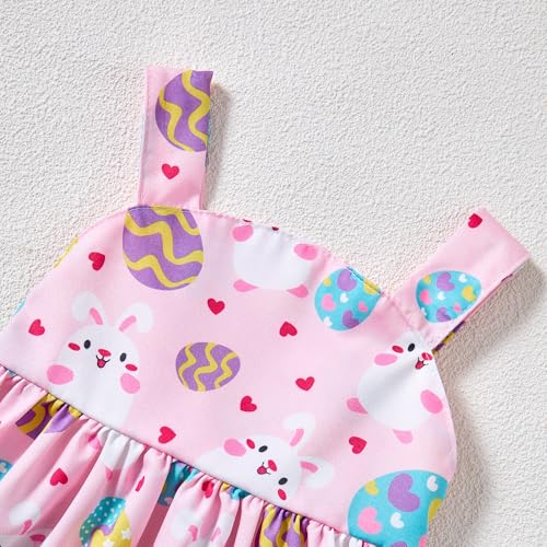 Saeaby Baby Girl Clothes Summer Pink Easter Dress Infant Short Sleeve Eggs Bunny Dresses Cute Swing Sundress Baby Easter Gifts Outfit 3-6 Month Girl Clothes - Image 5