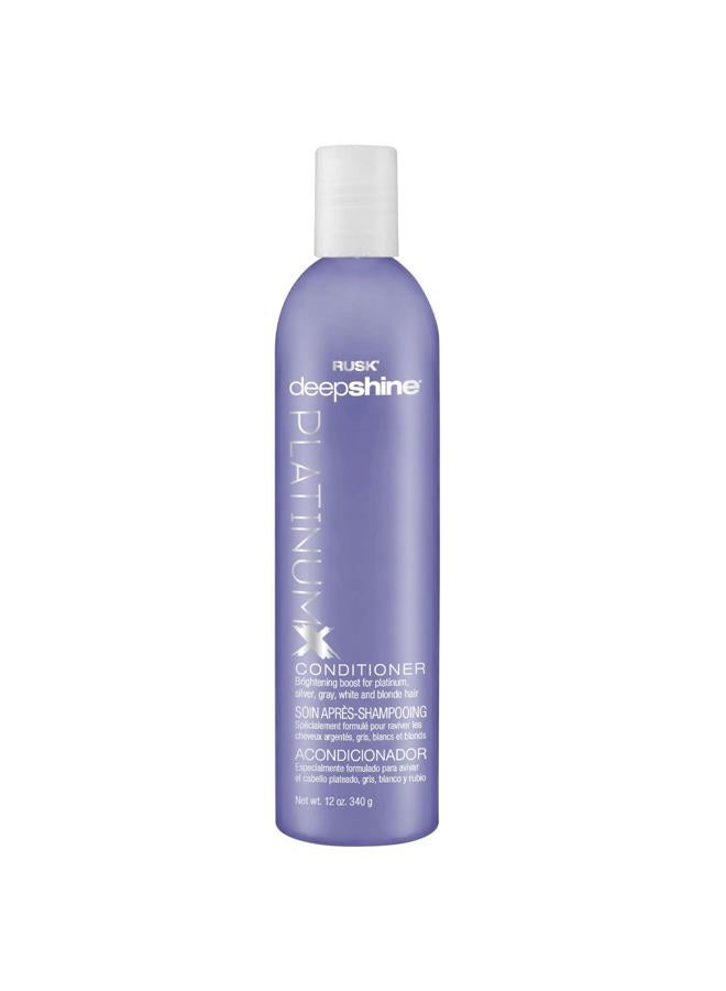 Rusk Deepshine Platinum Conditioner, Gentle Conditioner Eliminates Brassiness, Brightening Boost for Platinum, Silver, Gray, White, and Blonde Hair, 12 oz - Image 1
