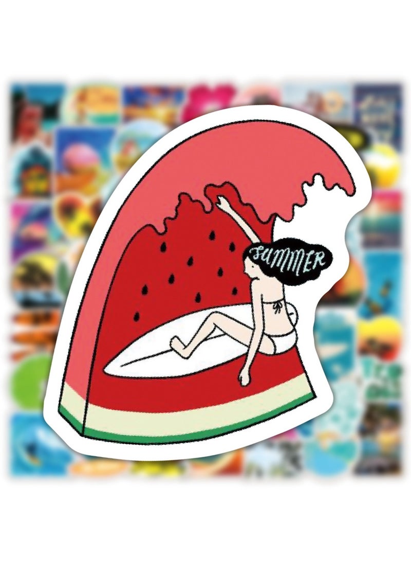 قوس قزح أورينبو 100 قطعة من ملصقات الفينيل المقاومة للماء والرائعة لملصقات التزلج على الألواح، ملصقات مثيرة لأجهزة الكمبيوتر المحمول والجيتار وحقيبة السفر وزجاجة المياه والسيارة والأمتعة والدراجات وملصقات جرافيتي مقاومة للماء هدية للمراهقين والبالغين - Image 2