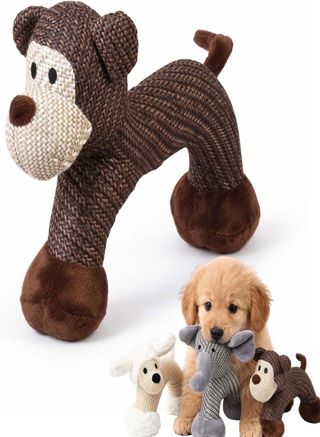 Leocfy Linen Safari Companions, Squeaky Dog Chew Animals, Strudy Linen Fabric, Relieve Boredom and Anxiety in Dogs (Monkey) - Image 1
