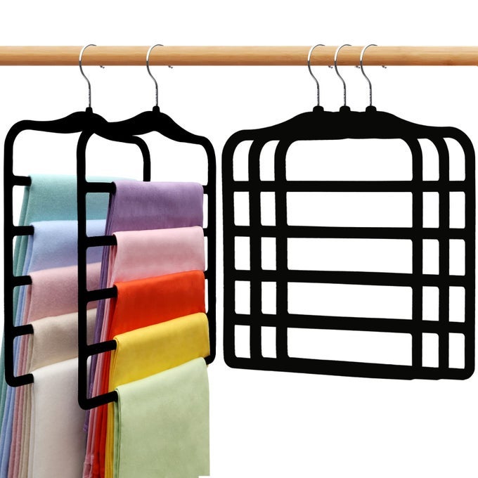 CLOSET ORGANIZERS AND STORAGE5 PACK VELVET PANTSHANGERSSPACESAVINGNON SILP 5 TIER SCARF JEANS ORGANIZERDORM ROOM ESSENTIALS FOR COLLEGE STUDENTS GIRLS BOYS GUYSORGANIZATION AND STORAGE