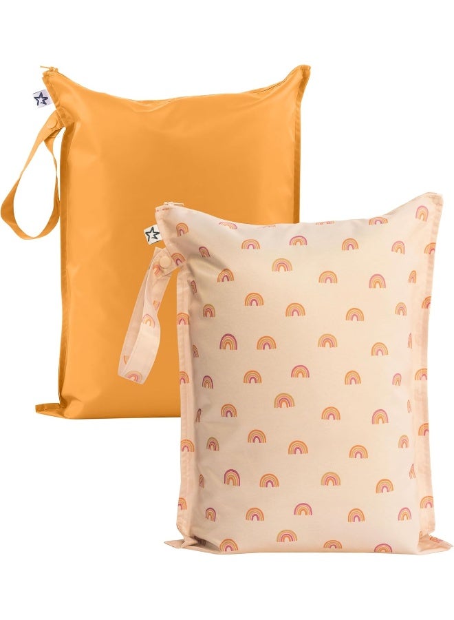 Tiny Twinkle Mess-proof Wet Bags 2 Pack Waterproof and Washable Bag for Travel storage, Stroller, Daycare, Baby Diapers, Yoga, Beach, Pool, Wet Toddler Swimsuits - Image 1