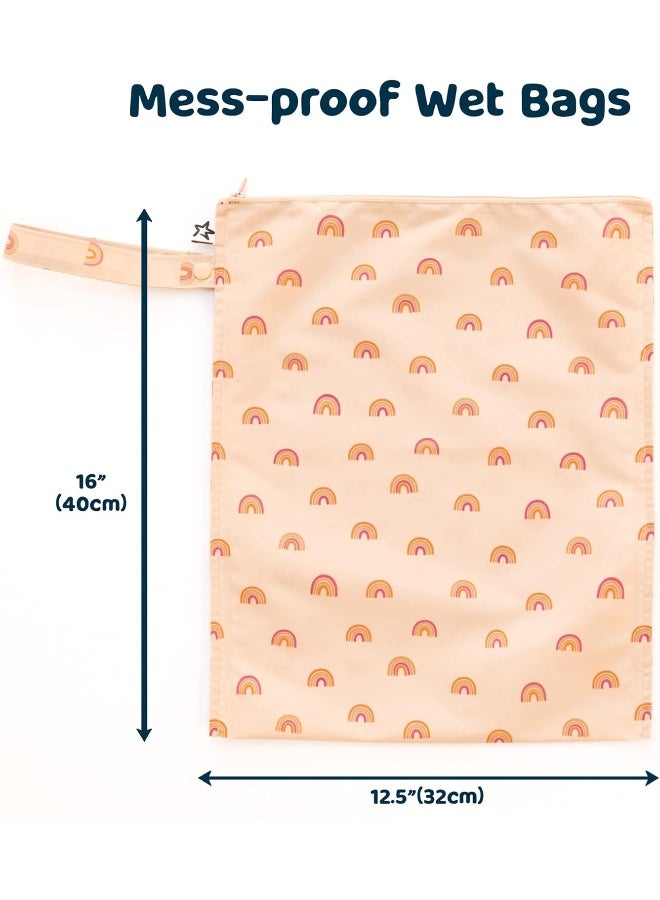 Tiny Twinkle Mess-proof Wet Bags 2 Pack Waterproof and Washable Bag for Travel storage, Stroller, Daycare, Baby Diapers, Yoga, Beach, Pool, Wet Toddler Swimsuits - Image 3