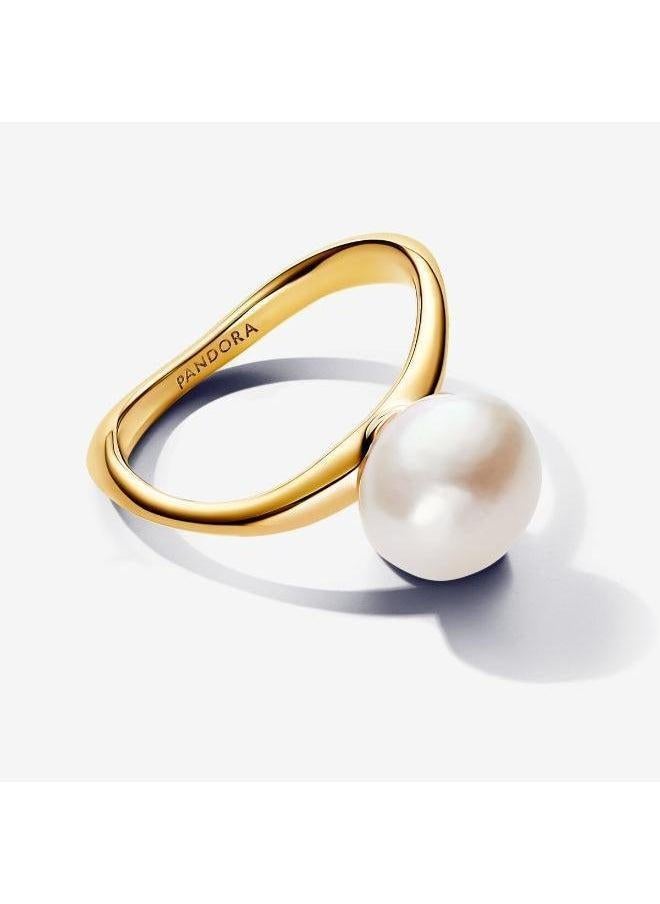 PANDORA Baroque 14K Gold Pleated Ring  - Image 2