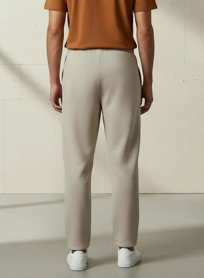 Splash FAV BEIGE Basics Regular Fit Joggers with Elasticated Waist for Men | Best Price UAE