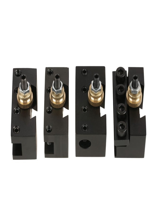 Walfront 4pcs Quick Change Tool, Mini Lathe Post Holder Kit Boring Blade Turning Facing Holder Set - Image 1