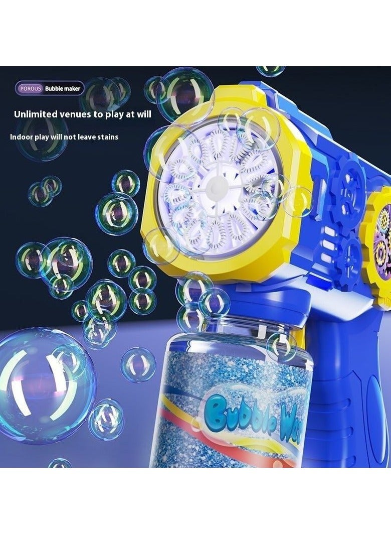 Bubble Gun For Kids, Bubble Machine with 80 ml Bubble Solution, Lights, Toy for Outdoor Gift for Kid (Blue) - Image 3