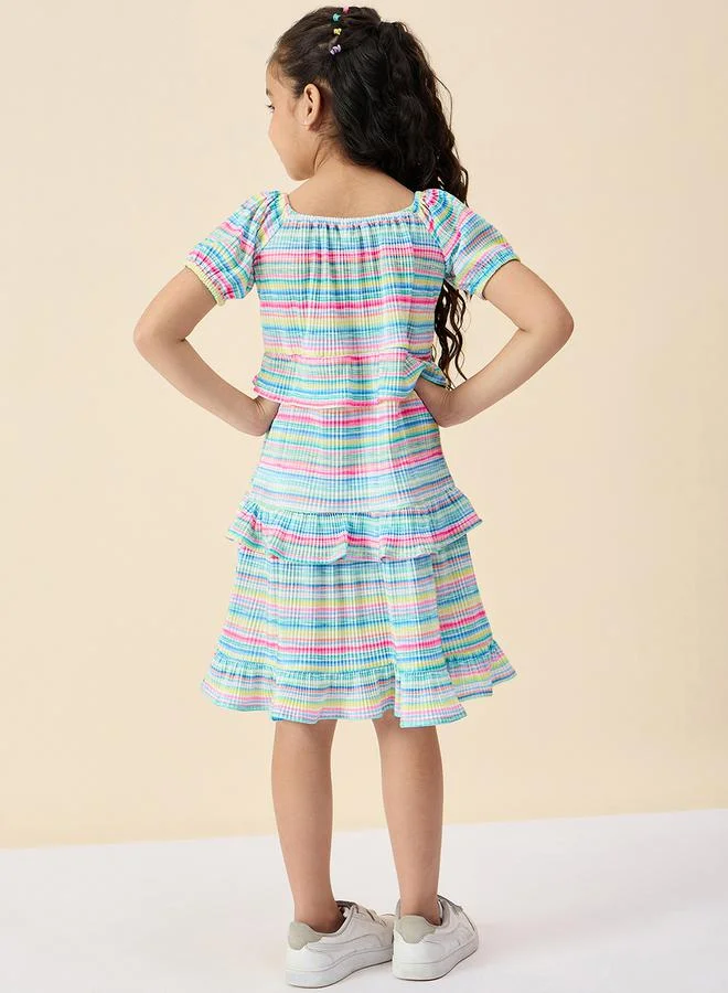 Stylo Bug Striped Ruffled Dress