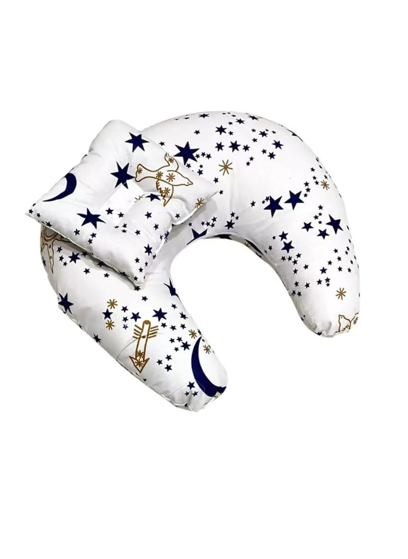 Generic Boppy Nursing Pillow And Positioner - Original, Black And Gold Animals, Breastfeeding, Bottle Feeding, Baby Support, With Removable Cotton Blend Cover, Wake Up Time Support - Multi Color  - Image 1