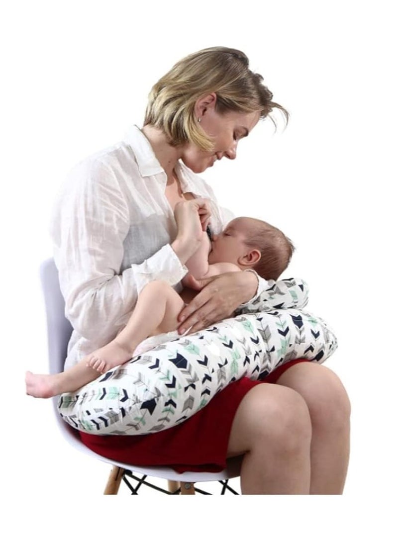 Generic Boppy Nursing Pillow And Positioner - Original, Black And Gold Animals, Breastfeeding, Bottle Feeding, Baby Support, With Removable Cotton Blend Cover, Wake Up Time Support - Multi Color  - Image 2
