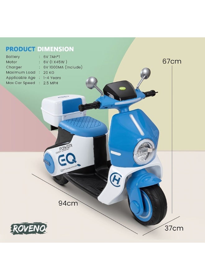 ROVENO Electric Ride On Bike for Kids 1-3 Years, Battery Operated Baby Motorbike Toy with Music & LED Lights, Rechargeable Kids Bike for Boys & Girls | Blue - Image 3