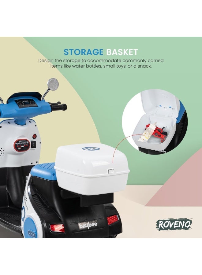 ROVENO Electric Ride On Bike for Kids 1-3 Years, Battery Operated Baby Motorbike Toy with Music & LED Lights, Rechargeable Kids Bike for Boys & Girls | Blue - Image 5