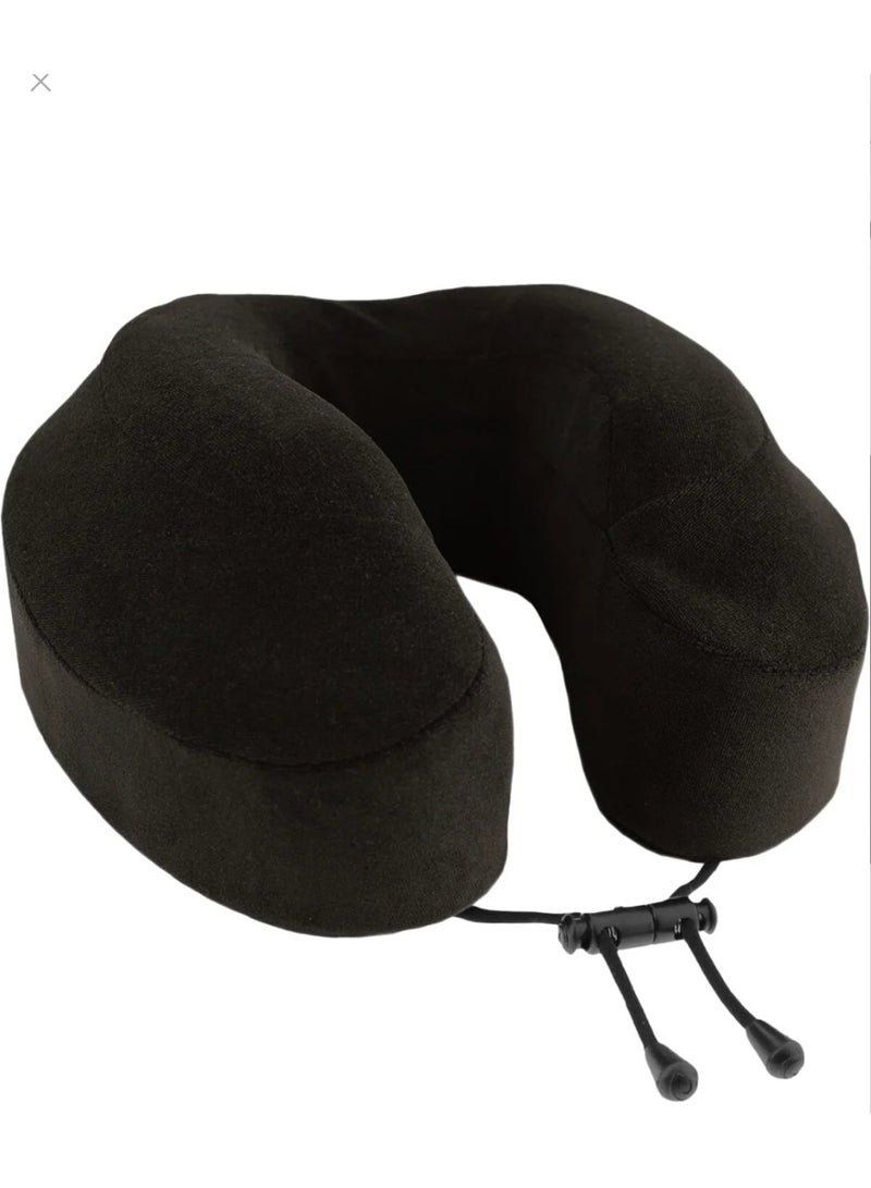 كابو وسادة رقبة من الميموري فوم الداعم والناعم ممتص للرطوبة باللون الأسود - Image 1