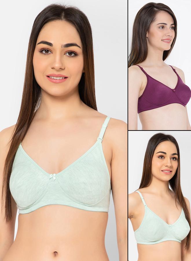 Clovia Pack of 2 - Solid Non-Padded Non-Wired Full Coverage Multiway T-Shirt Bra - Image 1
