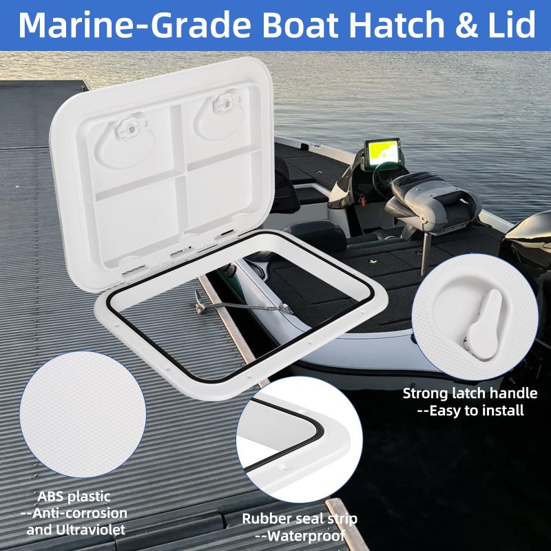 CLLOMAGY 17.3"x12.4" Boat Hatch Deck Access Lid,Marine Deck Access Hatch Door Cover for Bass/John/Fishing/Skiff/Sailboat/Yacht & RV/Camper Van,Durable&Weatherproof Boat Access Lid Cover-1PCS - Image 5