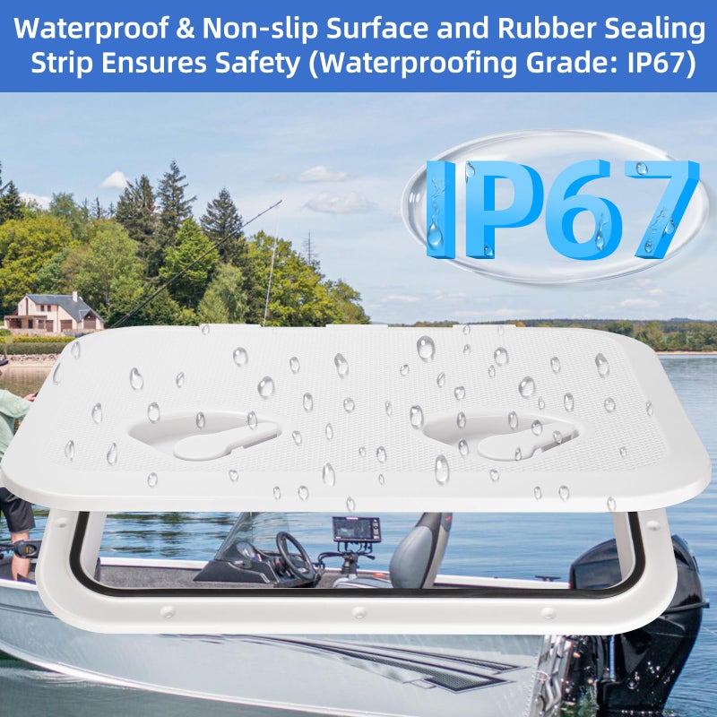 CLLOMAGY 17.3"x12.4" Boat Hatch Deck Access Lid,Marine Deck Access Hatch Door Cover for Bass/John/Fishing/Skiff/Sailboat/Yacht & RV/Camper Van,Durable&Weatherproof Boat Access Lid Cover-1PCS - Image 4