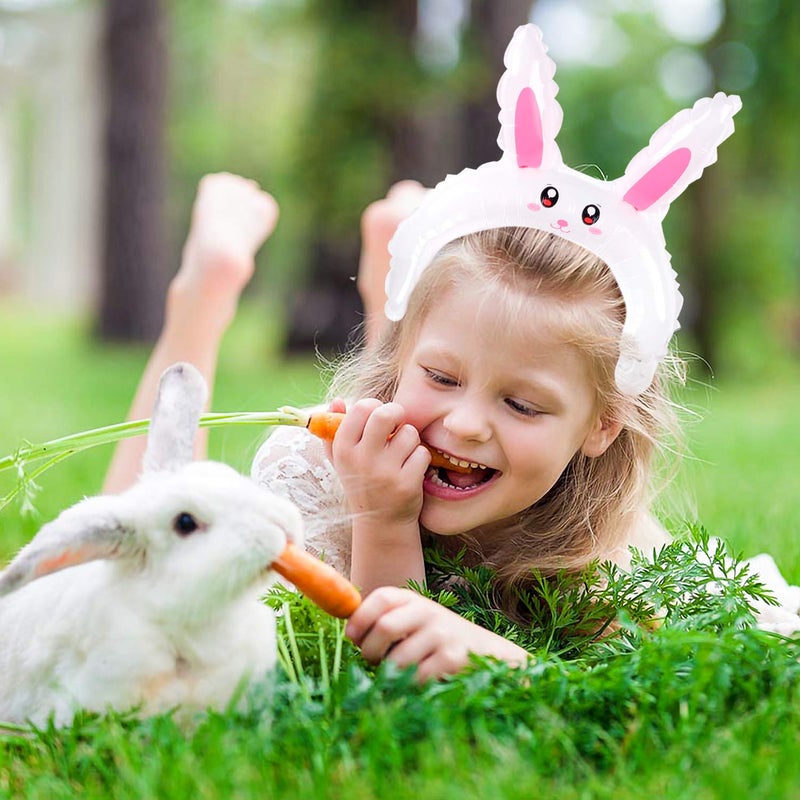 MALLMALL6 50p Zoo Animal Inflatable Headbands Wildlife Balloon Hair Hoop Include Forest Safari Farm Animals Jungle Theme Birthday Party Supplies with Animal Stickers Party Favors Costumes for Kids - Image 4