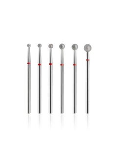 6Pcs Nail Drill Bits Ball Head 332'' Cuticle Clean Nail Bit For Electric Nail File Machine Suitable For Acrylic Manicure Pedicure Cuticle Gel Polishing Nail Salon Supply