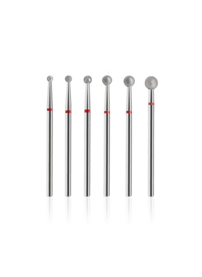 SQULIGT - 6Pcs Nail Drill Bits Ball Head 332'' Cuticle Clean Nail Bit For Electric Nail File Machine Suitable For Acrylic Manicure Pedicure Cuticle Gel Polishing Nail Salon Supply - Image 1