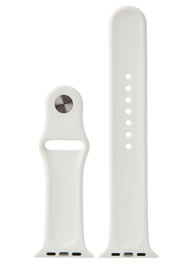 FITIT أشرطة FITIT لساعات آبل تتناسب مع أي سلسلة من ساعات آبل 3 وما فوق (حالات 42mm و 45mm و 49mm)، حزام رياضي بديل من السيليكون الناعم، أبيض. - Image 2