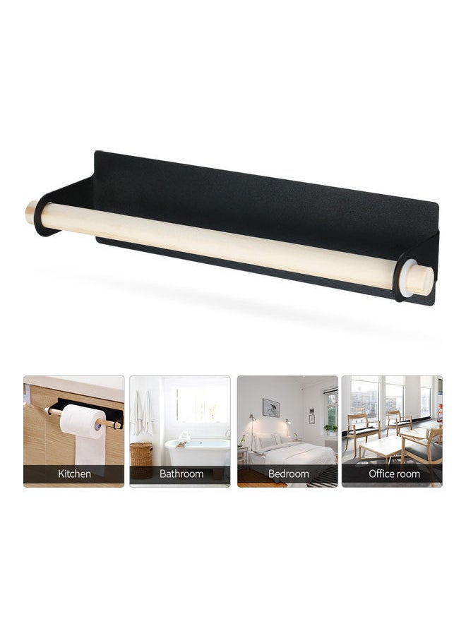 NIBEMINENT Self-adhesive Single Pole Towel Holder Black 26.00 x 6.00 6.50cm  - Image 3