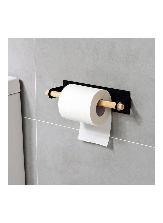 NIBEMINENT Self-adhesive Single Pole Towel Holder Black 26.00 x 6.00 6.50cm  - Image 2