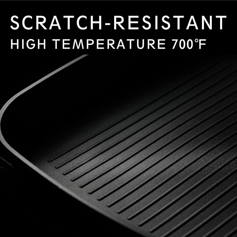 MsMk Square Grill Pan with lid, Stay-Cool Handle, Each Ridge Nonstick, Oven Safe Dishwasher Safe Induction Grill pans for Stove Tops, Square Frying Pan, Bacon Pan, Indoor Chicken Skillet, 11-Inch - Image 2