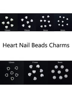CESUSME 500Pcs Creamywhite Pearls Heart Nail Charms Mixed Styles Flatback Heart Cute Assorted Beads 3D Nail Art Charms Crafts Material Embellishments For Diy Crafts Accessories  - Image 2