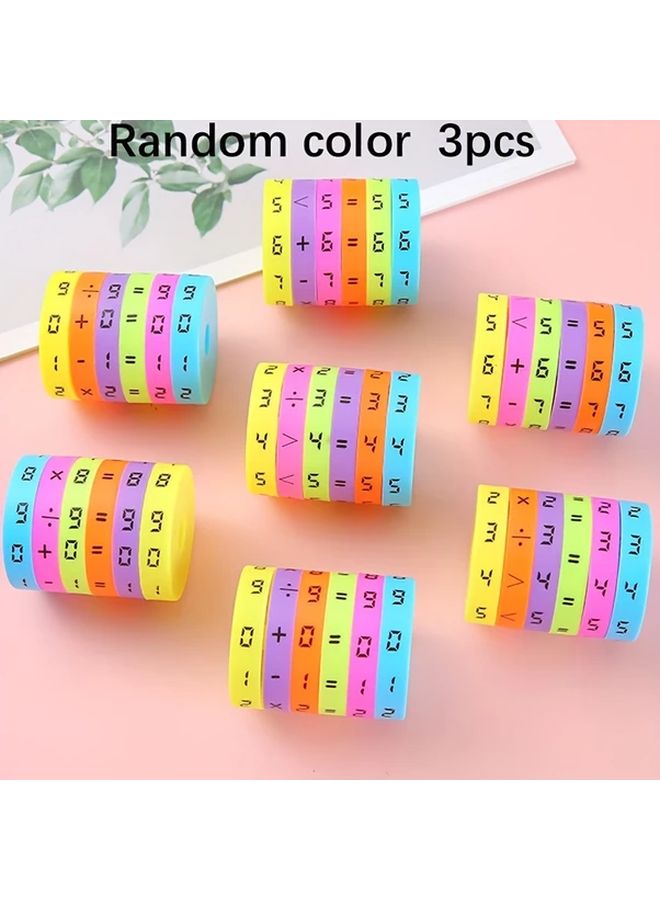 3 قطع دوارة لعبة تعلم الرياضيات أعمدة أرقام ملونة جمع طرح ضرب قسمة تمرين تعليمي للأصابع - Image 1