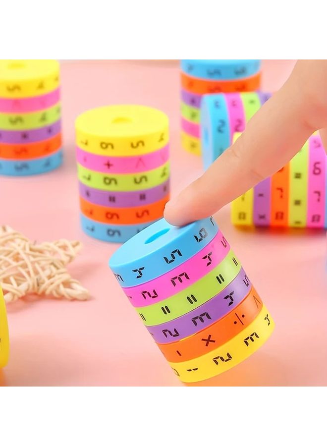 3 قطع دوارة لعبة تعلم الرياضيات أعمدة أرقام ملونة جمع طرح ضرب قسمة تمرين تعليمي للأصابع - Image 4