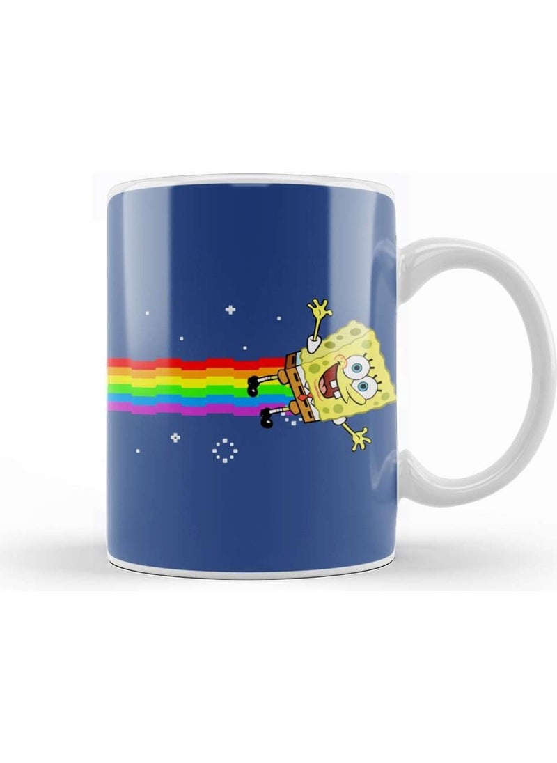 Baskı Dükkanı - Print Shop Spongebob Squarepants Nyan Cat Meme Mug Porcelain - Image 1