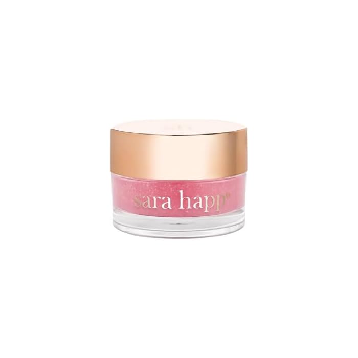 Sara Happ The Lip Scrub: Pink Grapefruit Sugar Scrub for Dry Lips - Gently Exfoliate, Polish, and Revitalize Lips with Vitamin E and Jojoba & Grape Oils, Vegan, 0.5 oz.