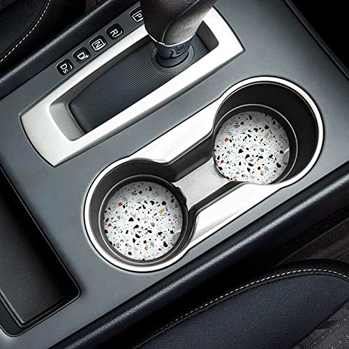 Britimes Car Coasters for Drinks Absorbent, 2 Pack Cup Holders, 2.56" Ceramic Stone & Non-Scratch Cork Base Coasters Cupholder, Auto Accessories for Women & Men, Classic Italian Floor Venetian Natural - Image 4